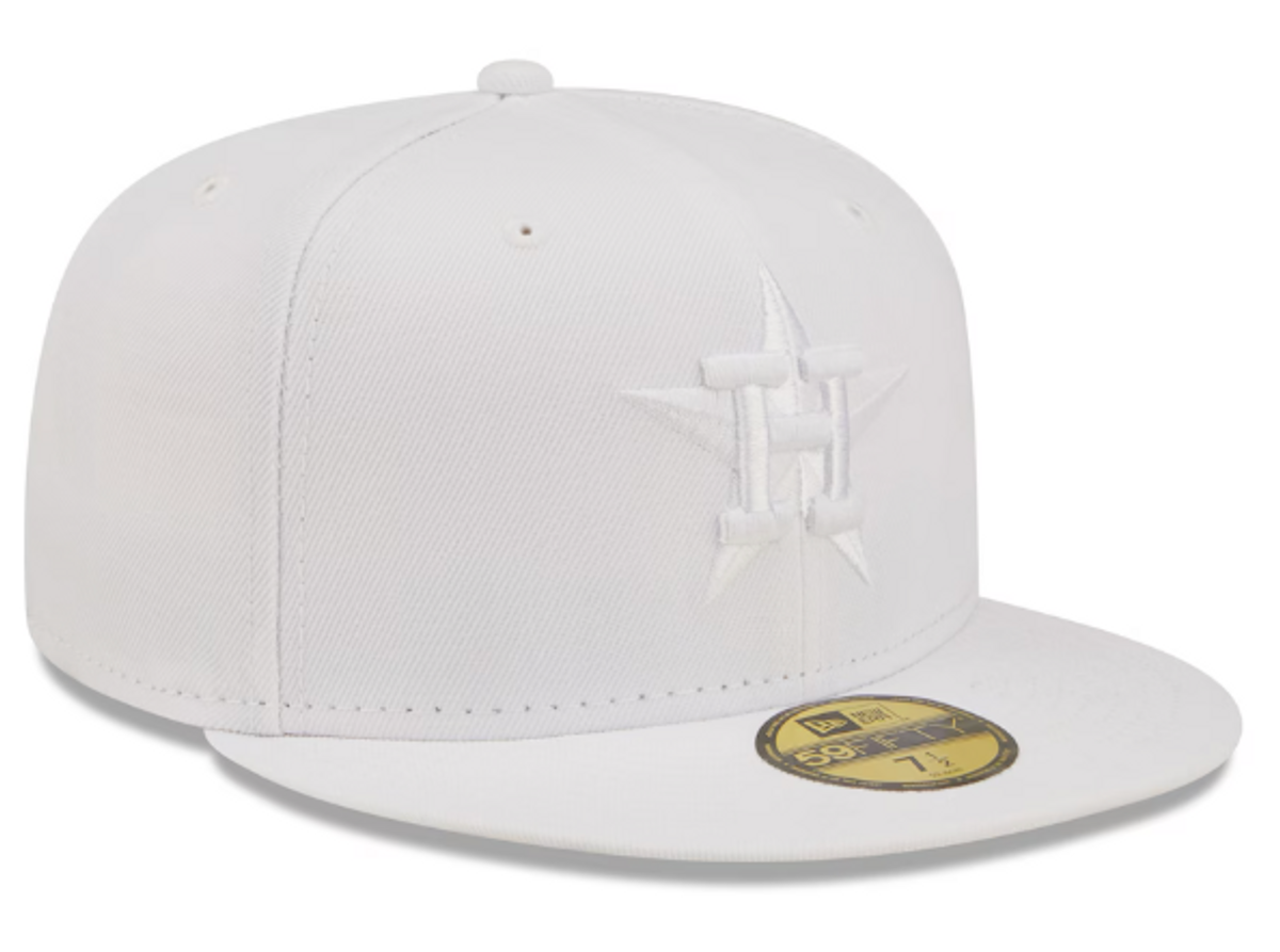 New Era Houston Astros New Era White on White 59FIFTY Fitted Hat