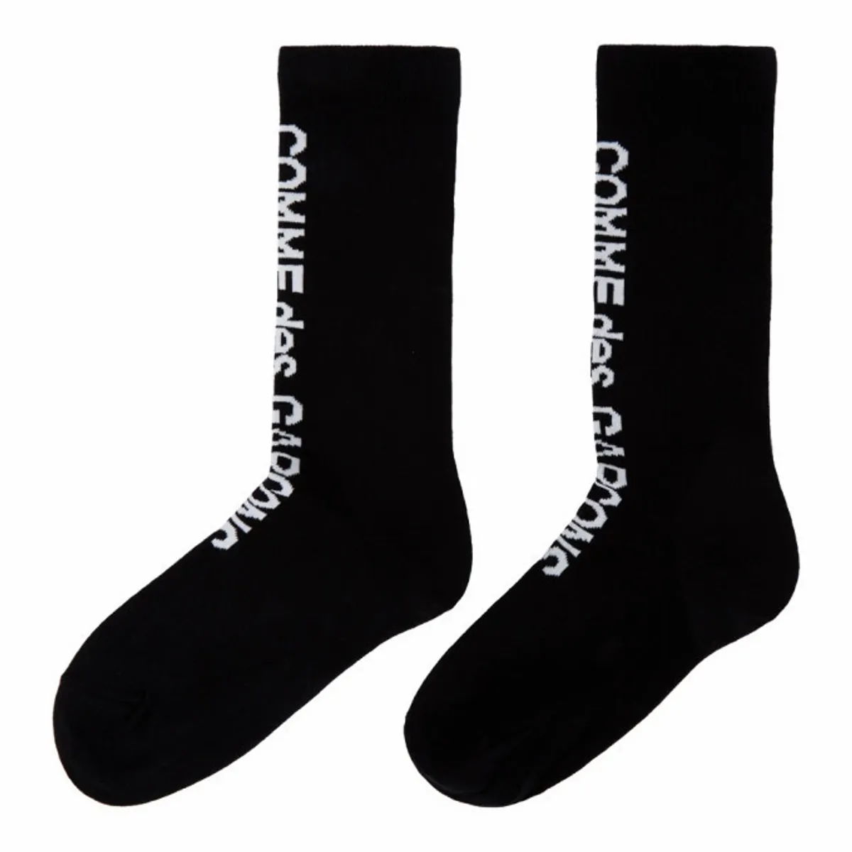 Comme Des Garcons Black Vertical Logo Socks