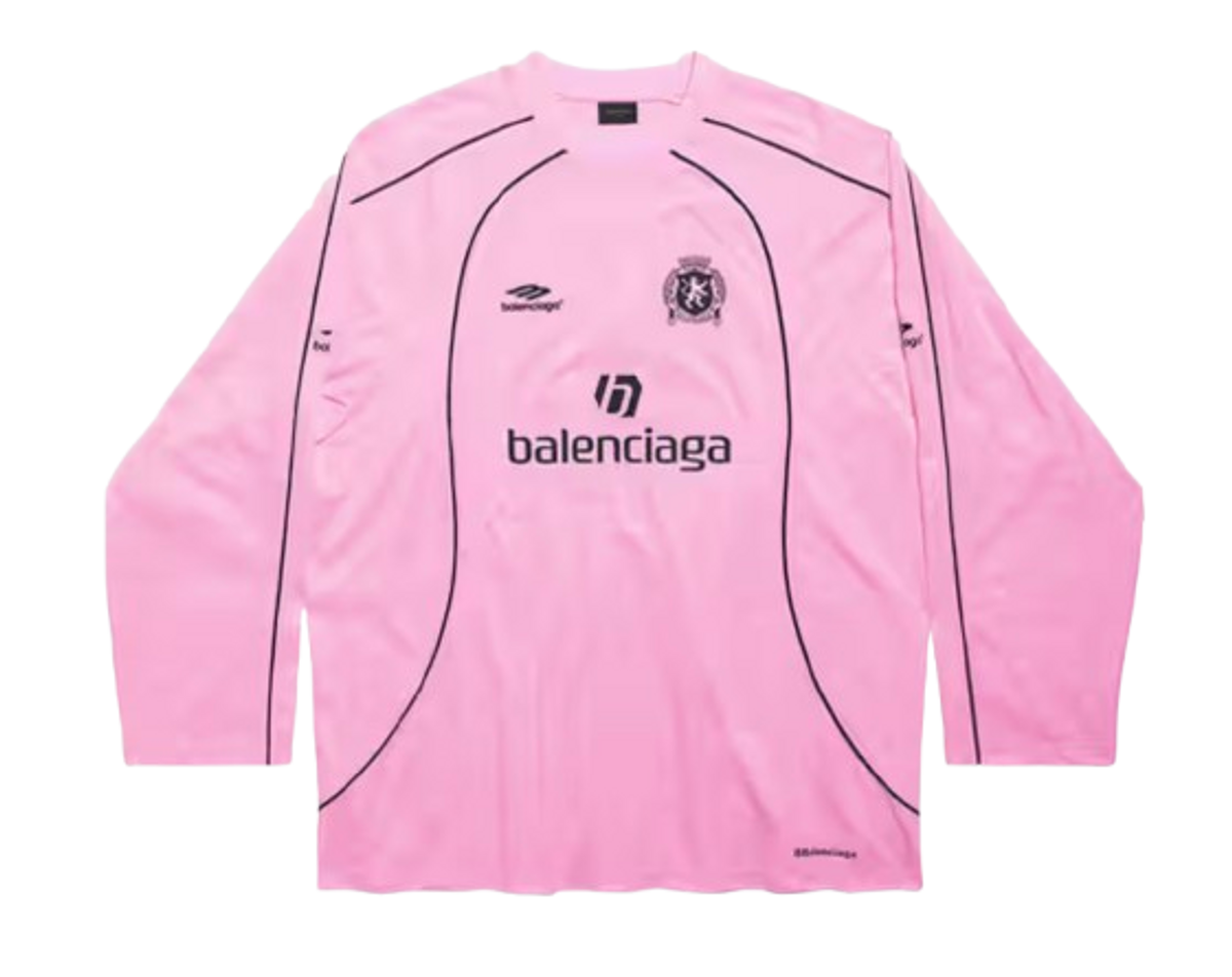 Balenciaga Pink Long Sleeve Soccer Jersey