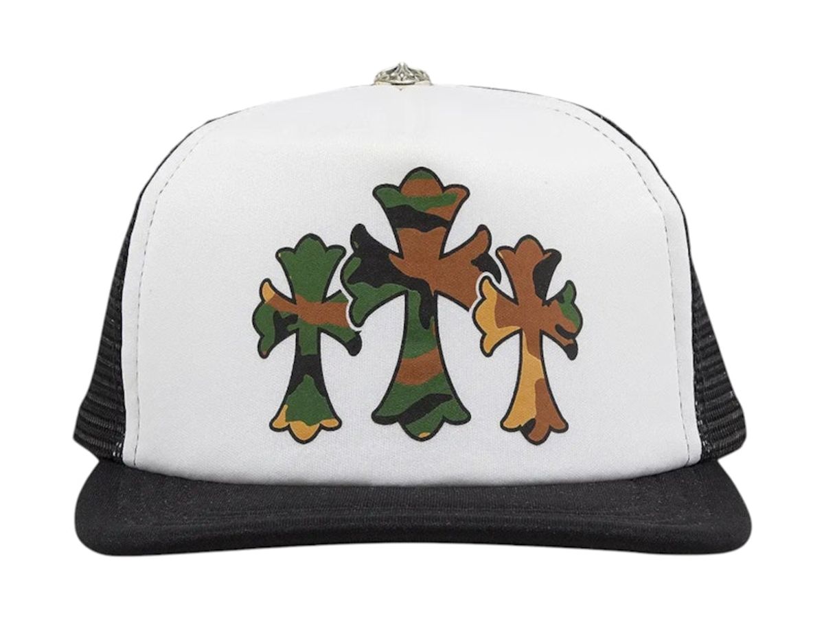 Chrome Hearts Triple Cross Trucker Hat Black/White