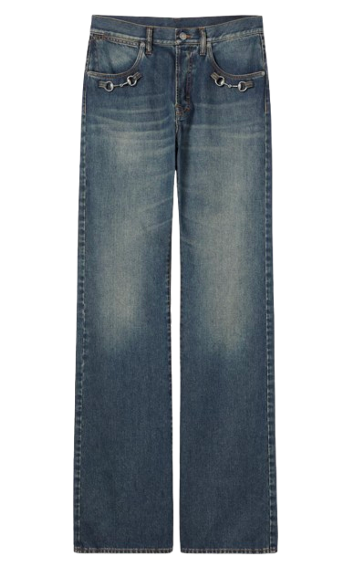 Gucci Cotton denim pants with Horsebit detail