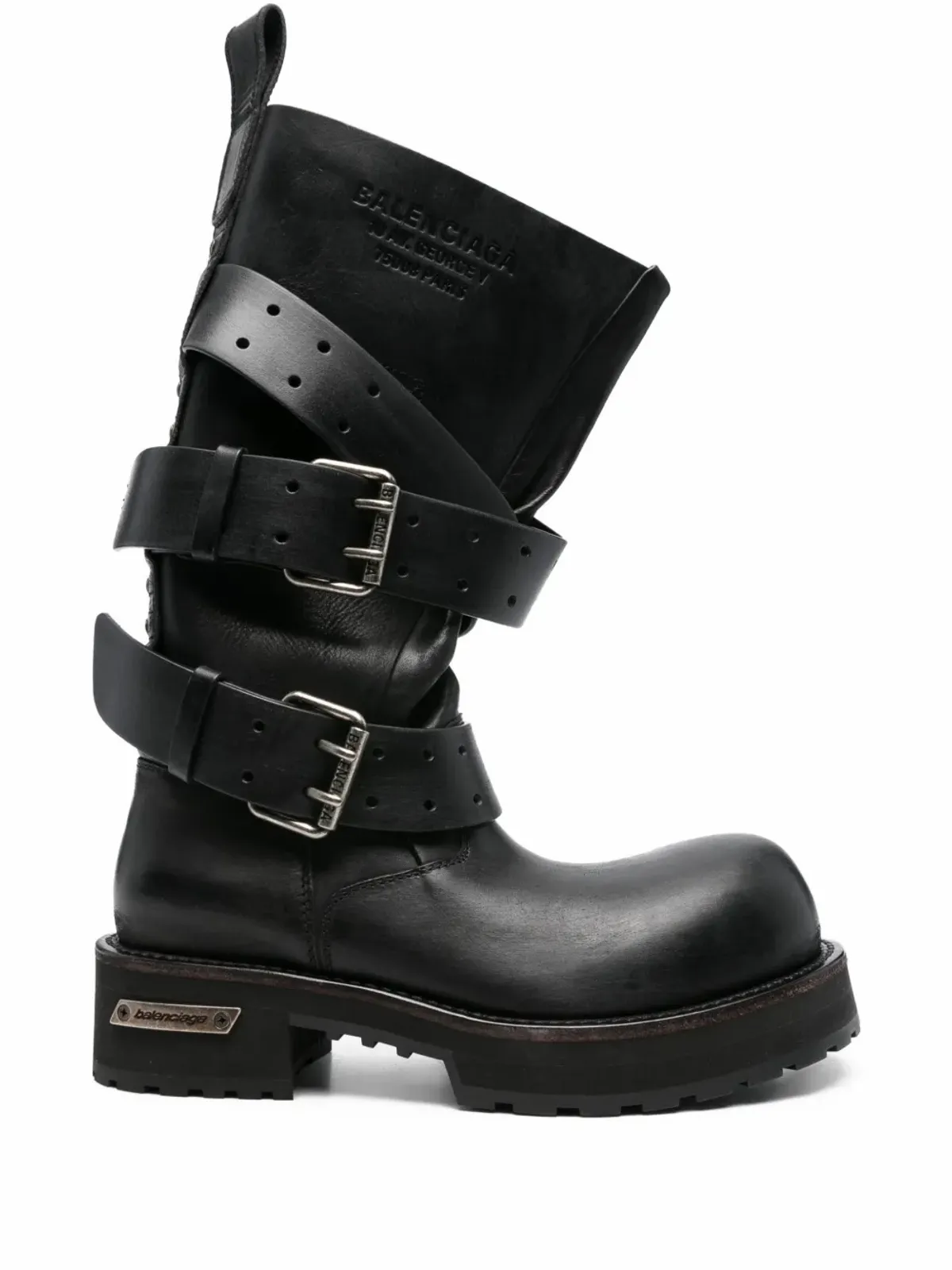Balenciaga Venom buckle-strap leather boots