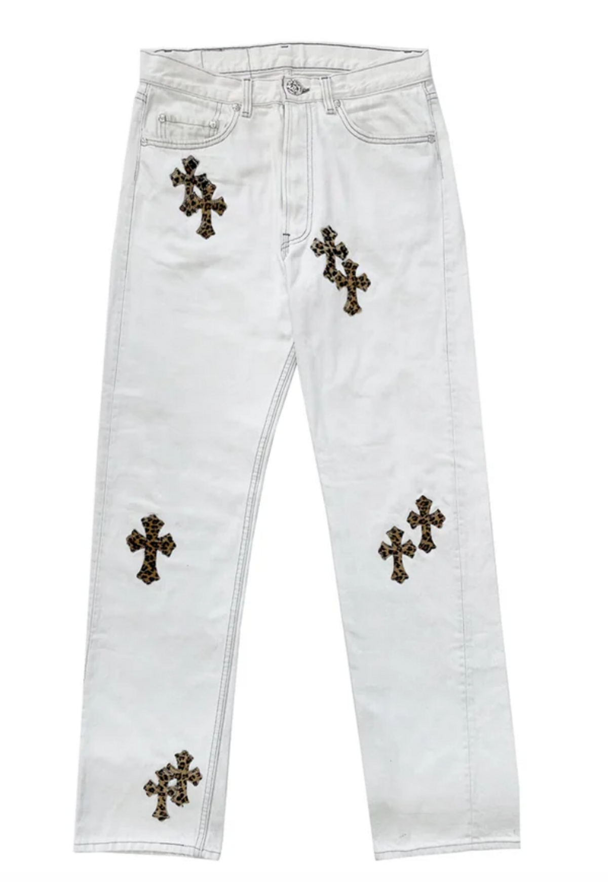 Levi’s × Chrome Hearts 501 Leopard Pony Hair Cross Patch Denim Jeans