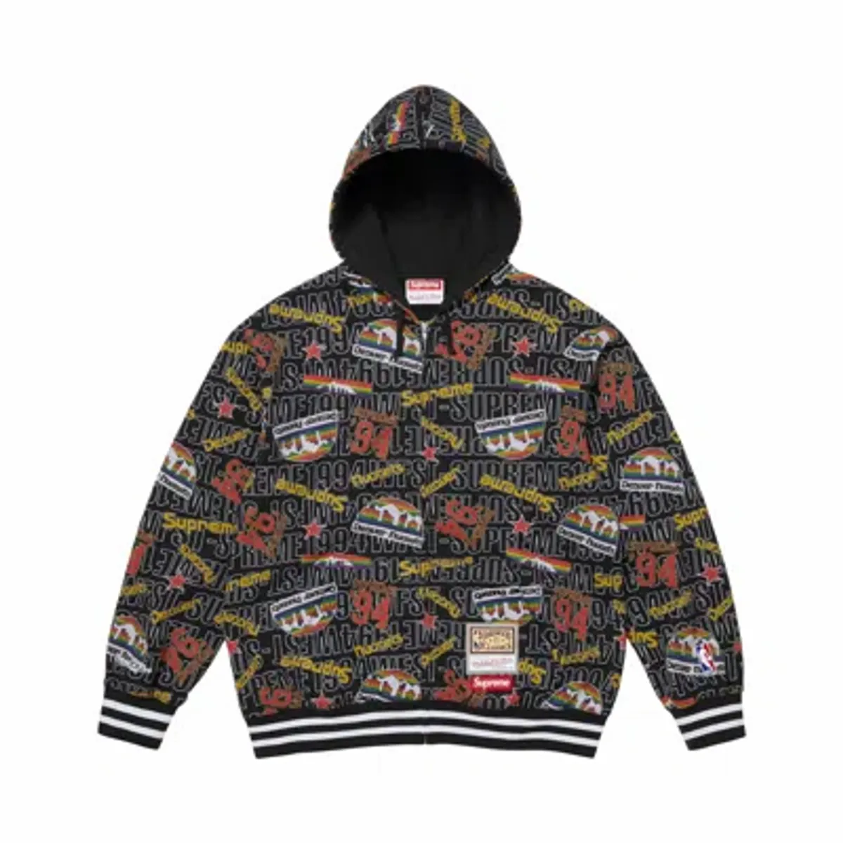 Supreme × Mitchell & Ness Teams Zip Up Hooded Sweatshirt
