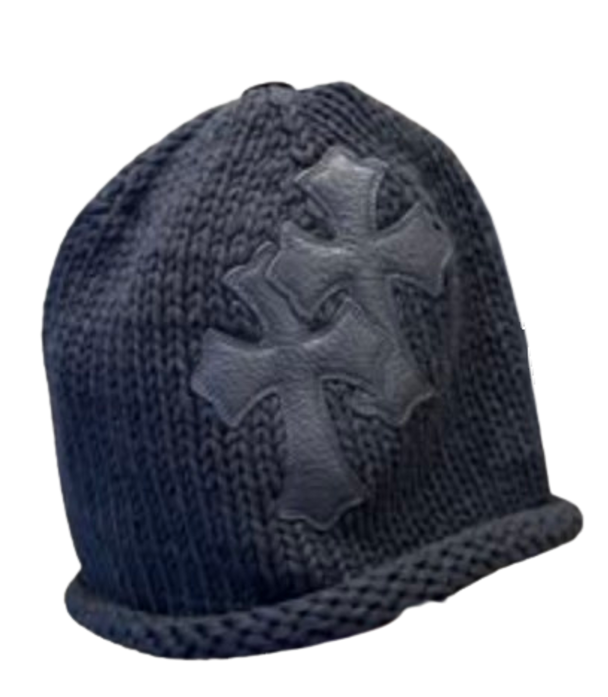 Chrome Hearts Cash Leather Cross Cashmere Beanie Knit Hat