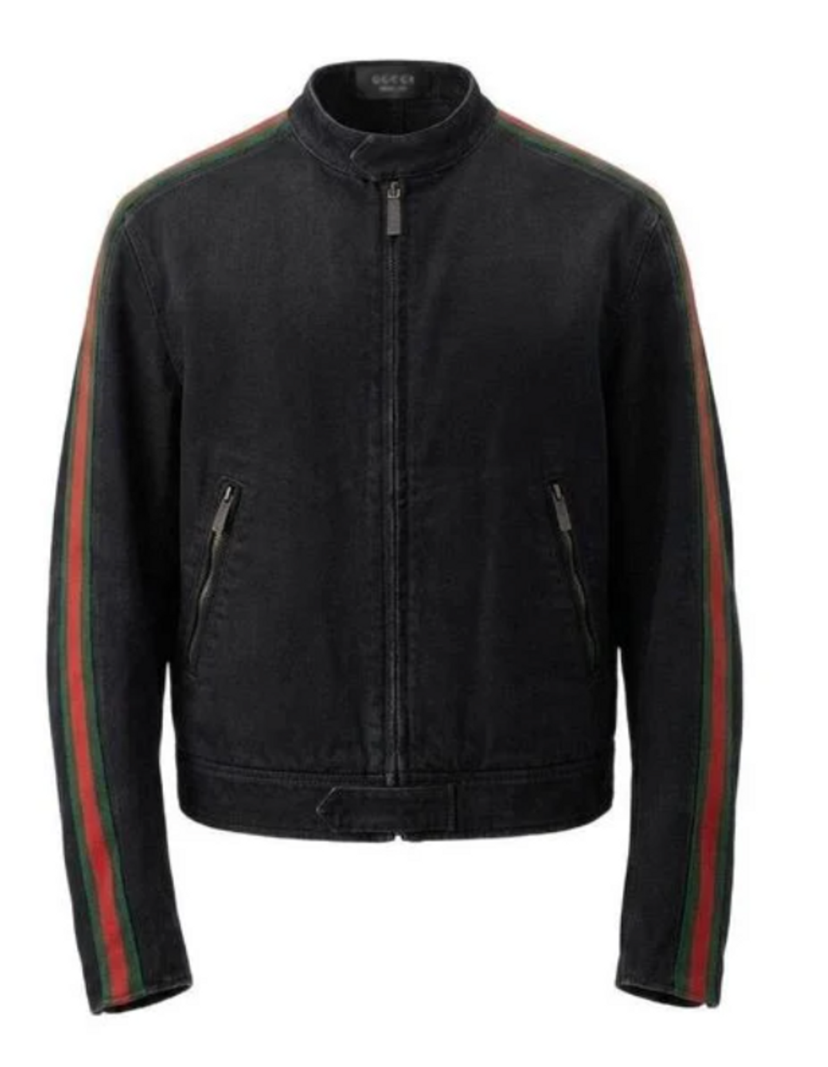 Gucci Cotton denim biker jacket with Web