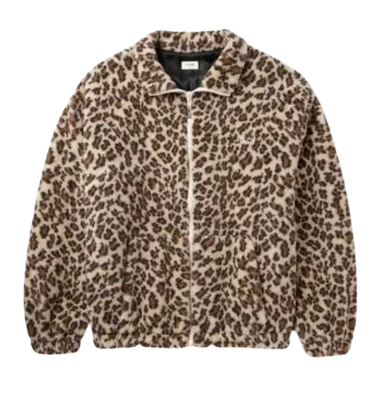 Celine Oversized Logo-Embroidered Leopard-Print Wool-Blend Fleece Jacket