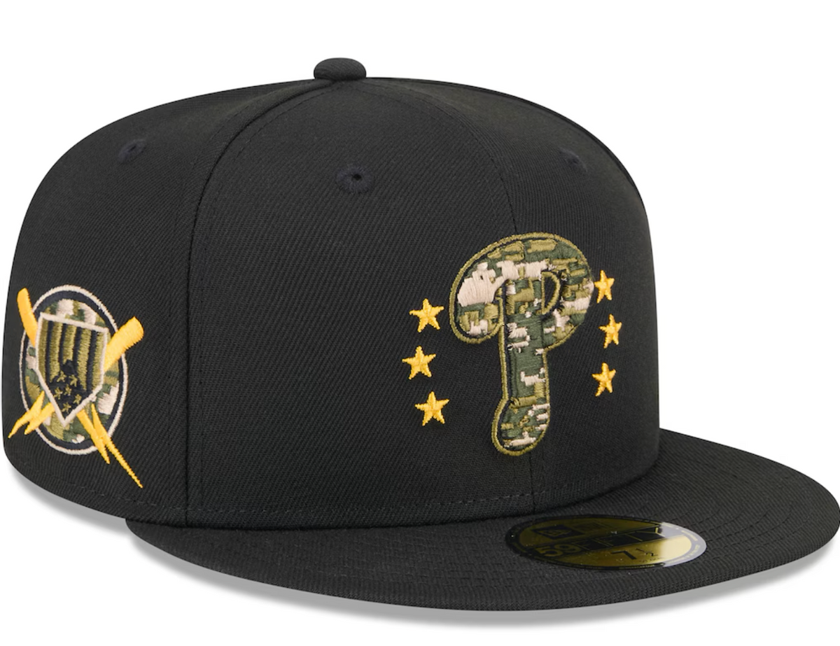 New Era Philadelphia Phillies New Era Black 2024 Armed Forces Day On-Field 59FIFTY Fitted Hat
