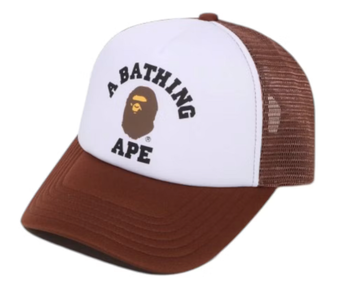 Bape College Mesh Essential Cap Brown
