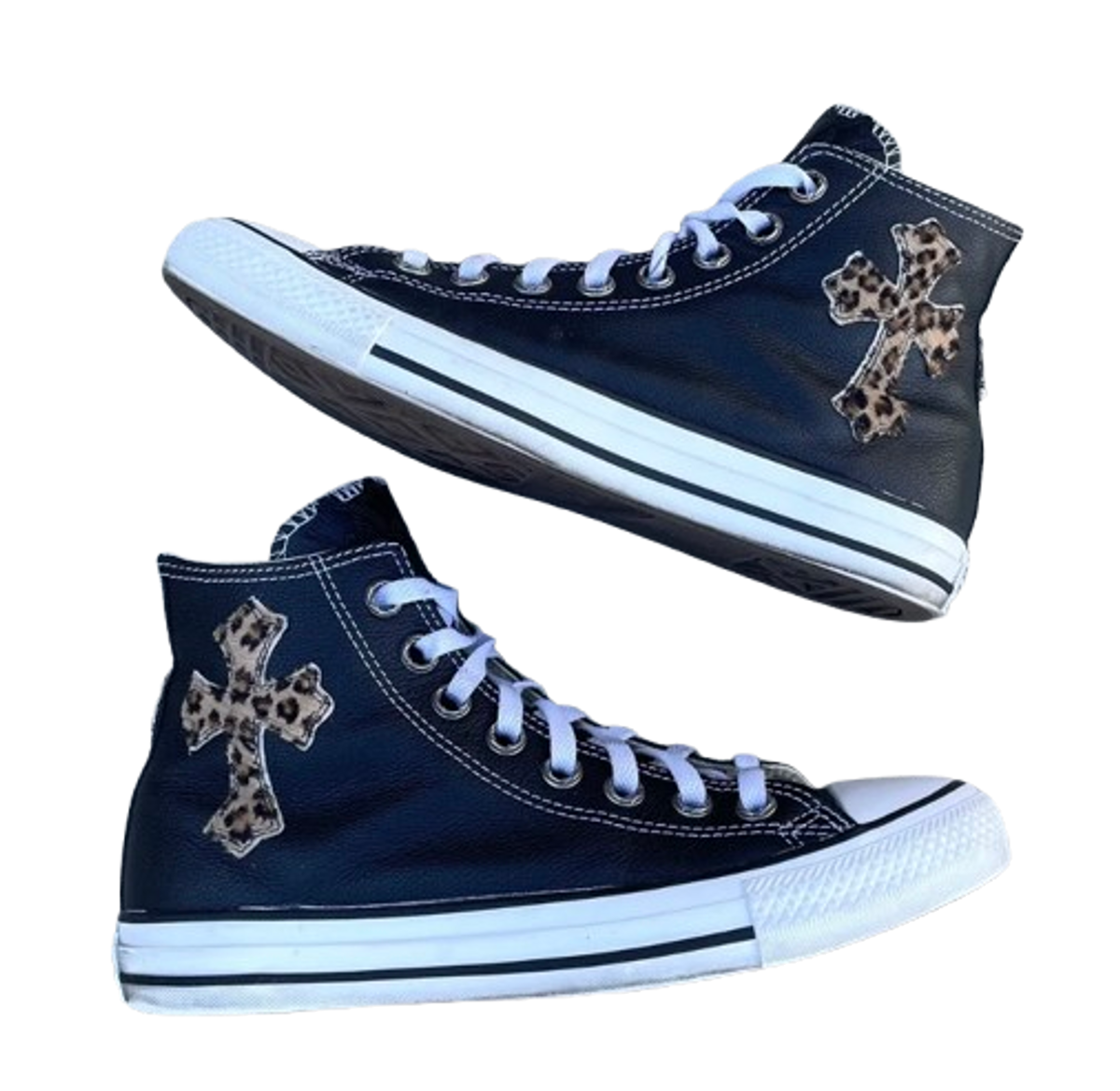 Converse × Chrome Hearts 1/1 Cheetah Cross Patch Sneakers
