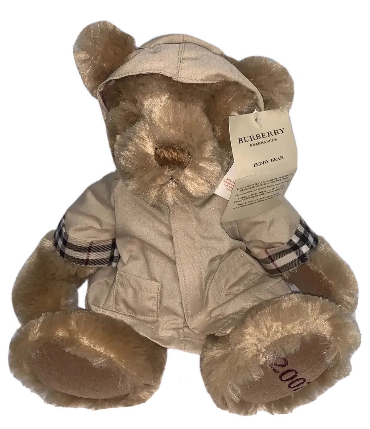 Burberry Fragrance Teddy Bear Plush Nova Check Rain Jacket