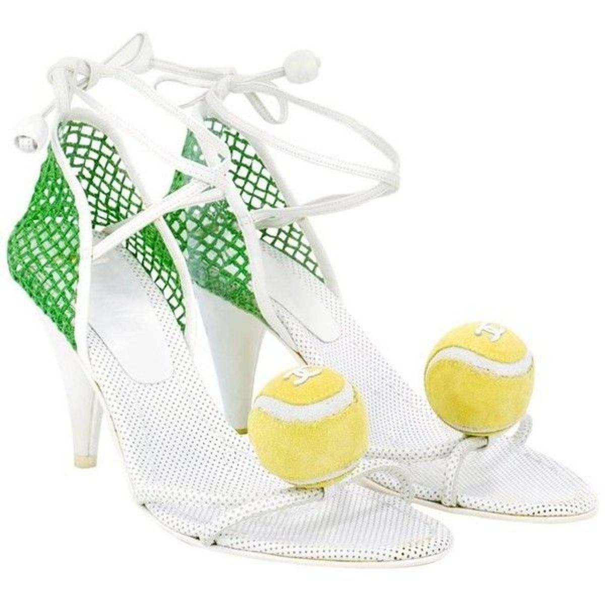 Chanel Laether Tennis Ball Sandals