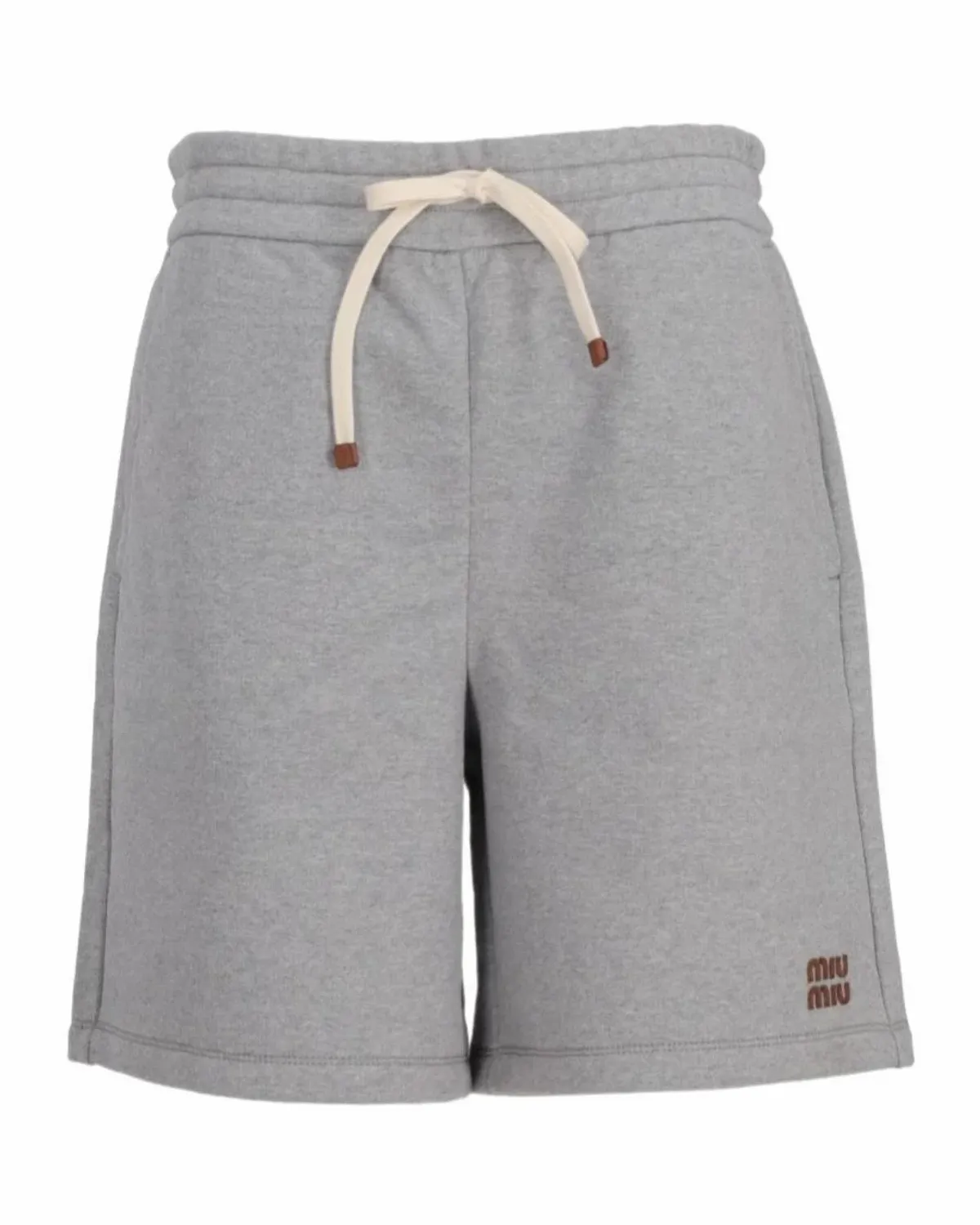 Miu Miu Gray Cotton Fleece Bermudas