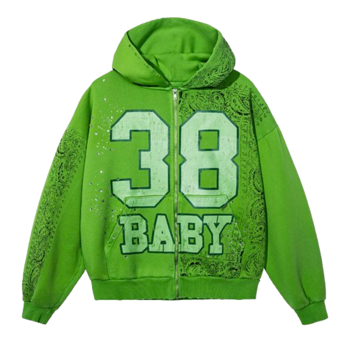 NBA YoungBoy Merch 38 Paisley Zip Up Hoodie