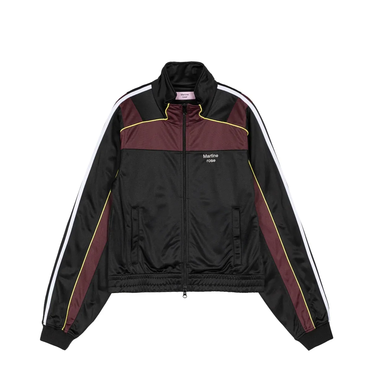 Martine Rose Black & Burgundy Shrunken Track Jacket