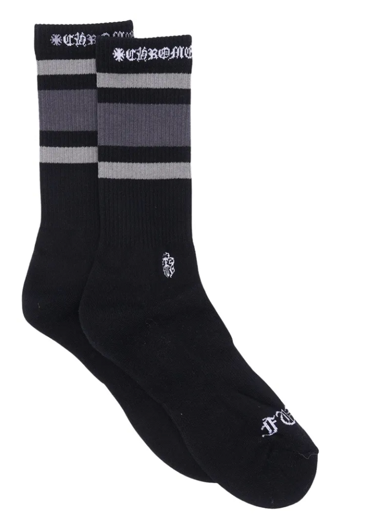 Chrome Hearts striped logo-embroidered socks