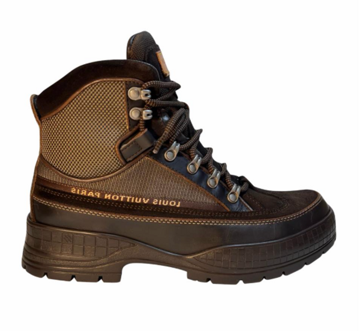 Louis Vuitton × Vintage Brown Suede High‑Top Hiking Boots