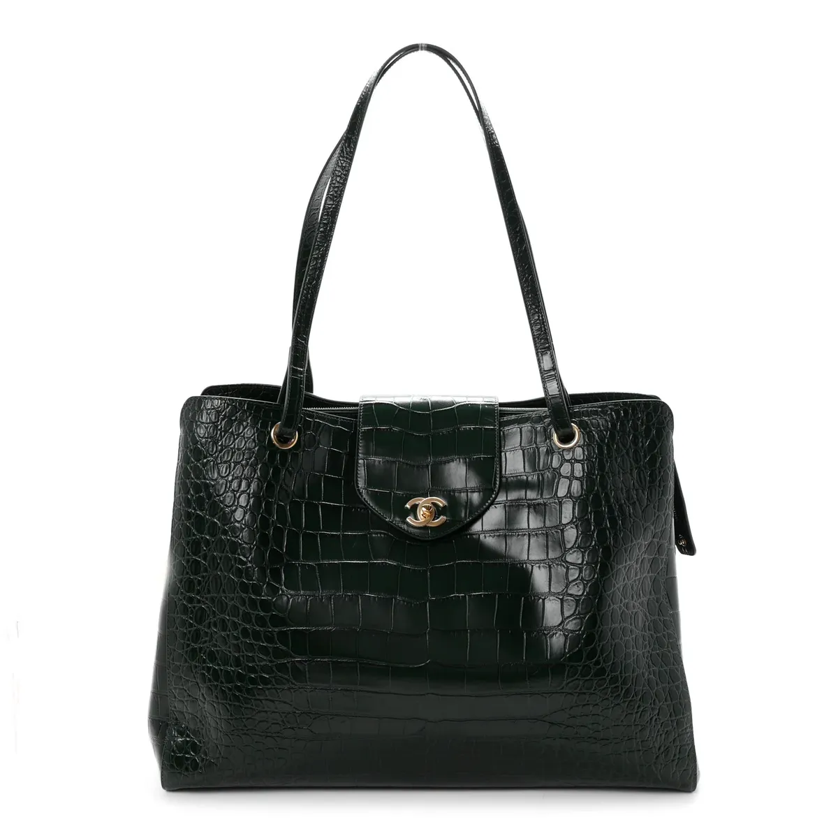 Chanel Crocodile Leather Black Tote Bag