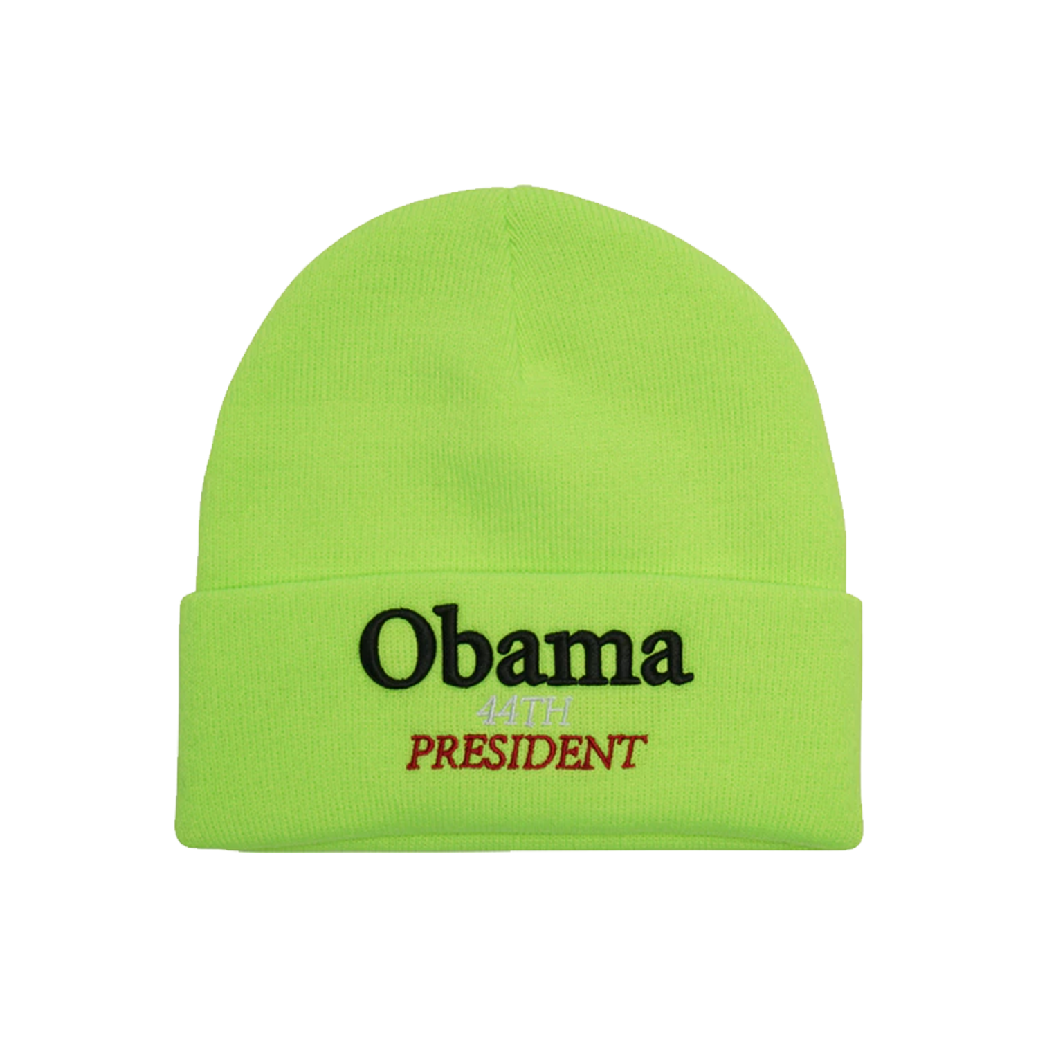 Supreme Obama Beanie Fluorescent Green