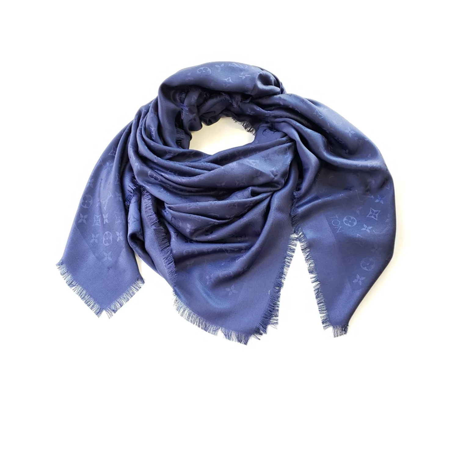 Louis Vuitton Monogram Logo Printed Silk Scarf