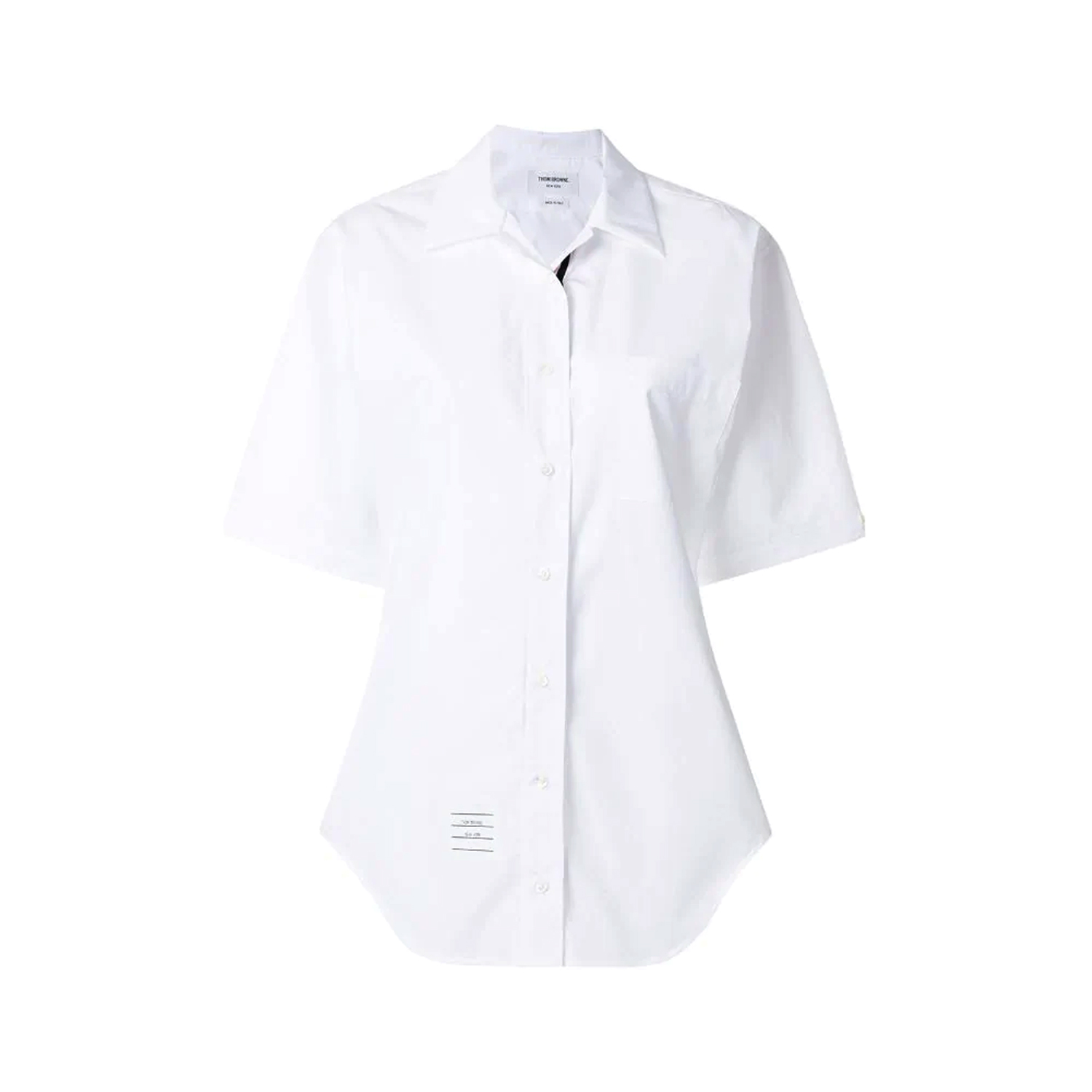 Thom Browne Cuban Polo Collar Blouse