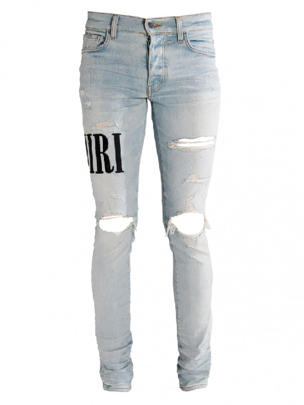 Amiri Logo Distressed Jeans