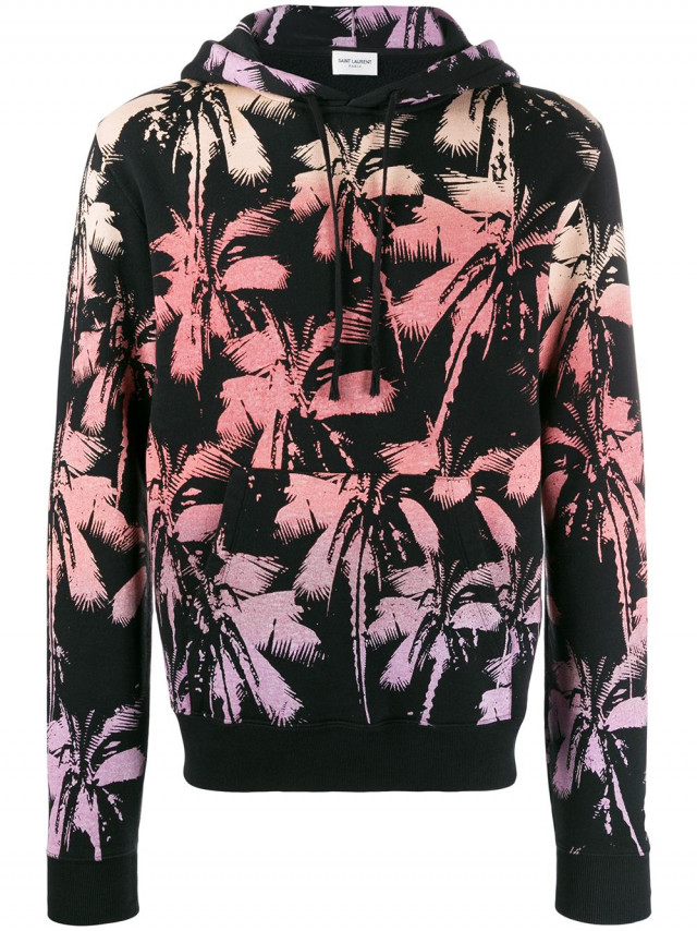 Saint Laurent Palm Trees Print Hoodie