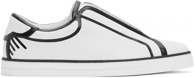 Fendi × Joshua Vides Buffed Leather Slip On Sneakers