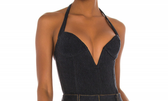 LaQuan Smith × Jordache Plunging Halter Top