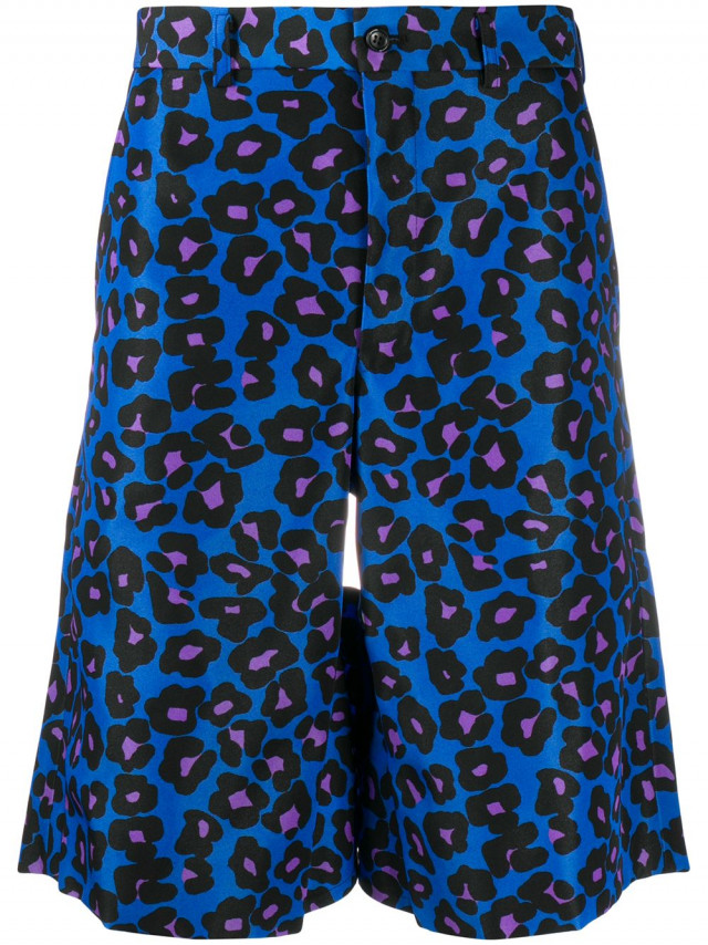 Comme Des Garcons Leopard Print Knee Length Shorts