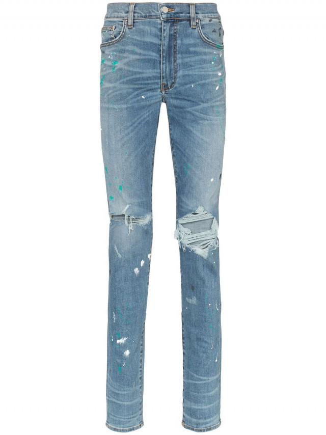 Amiri Paint Splatter Slim-Fit Jeans