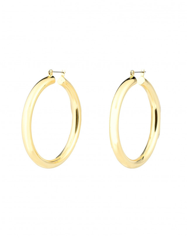Luva Amalfi Tube Hoop Earrings in Gold
