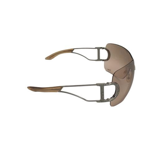 Dior Rhinestone Rimless Jumbo Logo Sunglasses