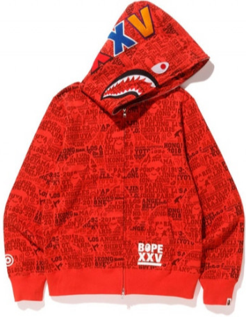 Bape XXV Cities Camo Shark Full Zip Hoodie
