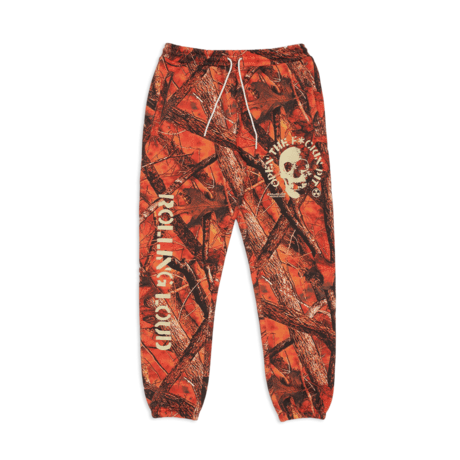 Rolling Loud Merch Open The Pit OG Orange Camo Sweatpants