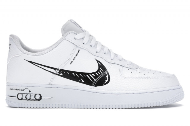 nike air force 1 low sketch white black