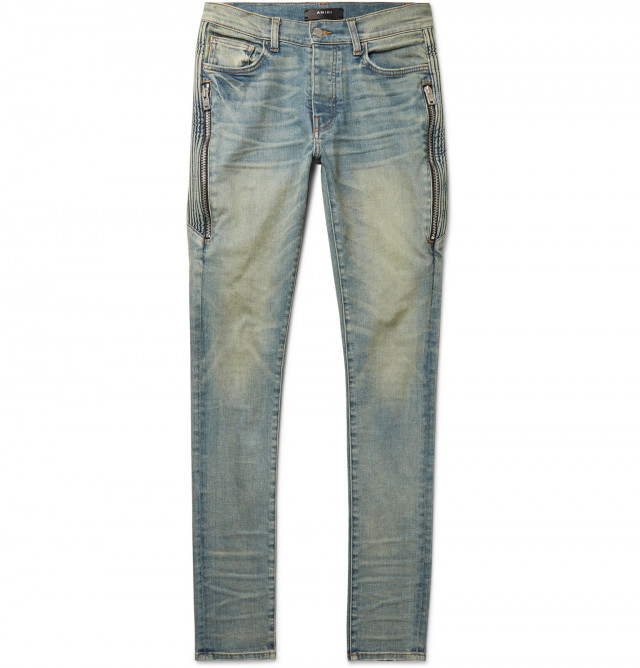 Amiri Half Track Skinny-Fit Distressed Stretch-Denim Jeans