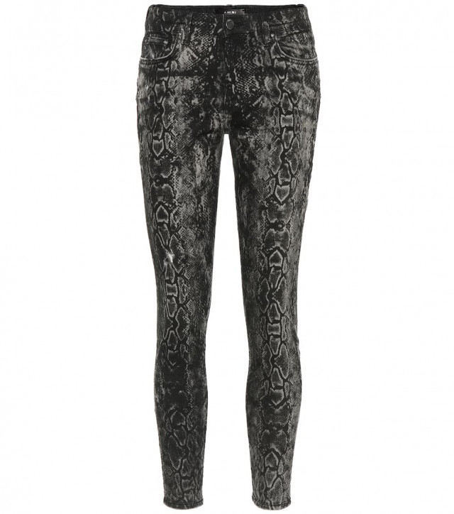 Amiri Stack Snake Print Skinny Jeans