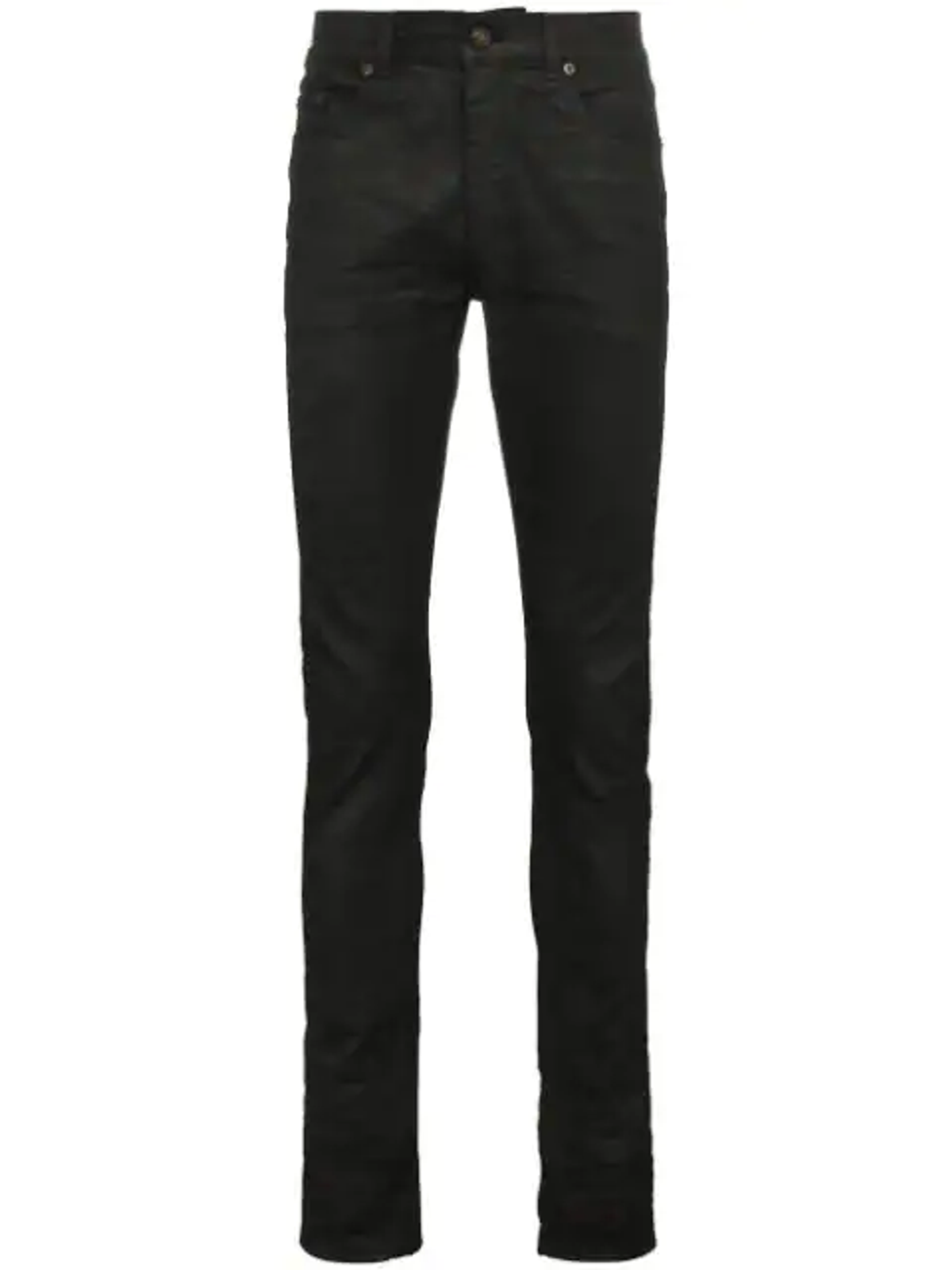 Saint Laurent Black Coated Skinny Black Jeans