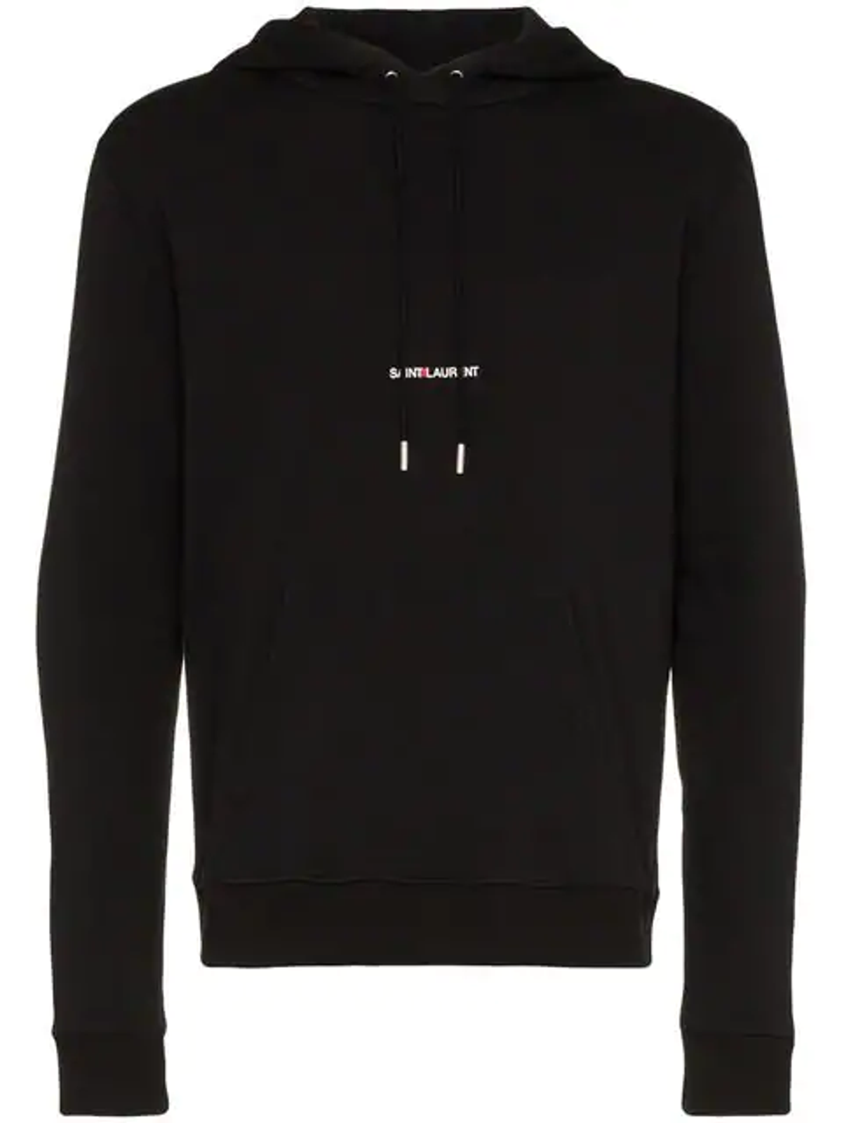 Saint Laurent Black Rive Gauche Logo Hoodie In 1000 Black