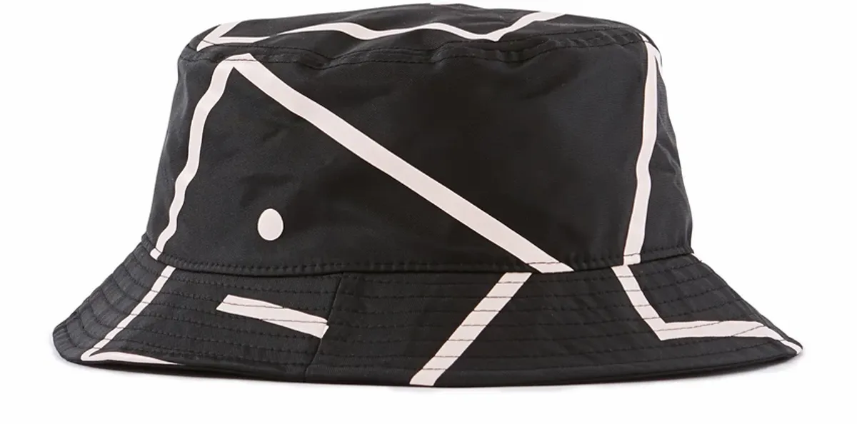 Acne Studios Buk Face-print Nylon Bucket Hat In Black