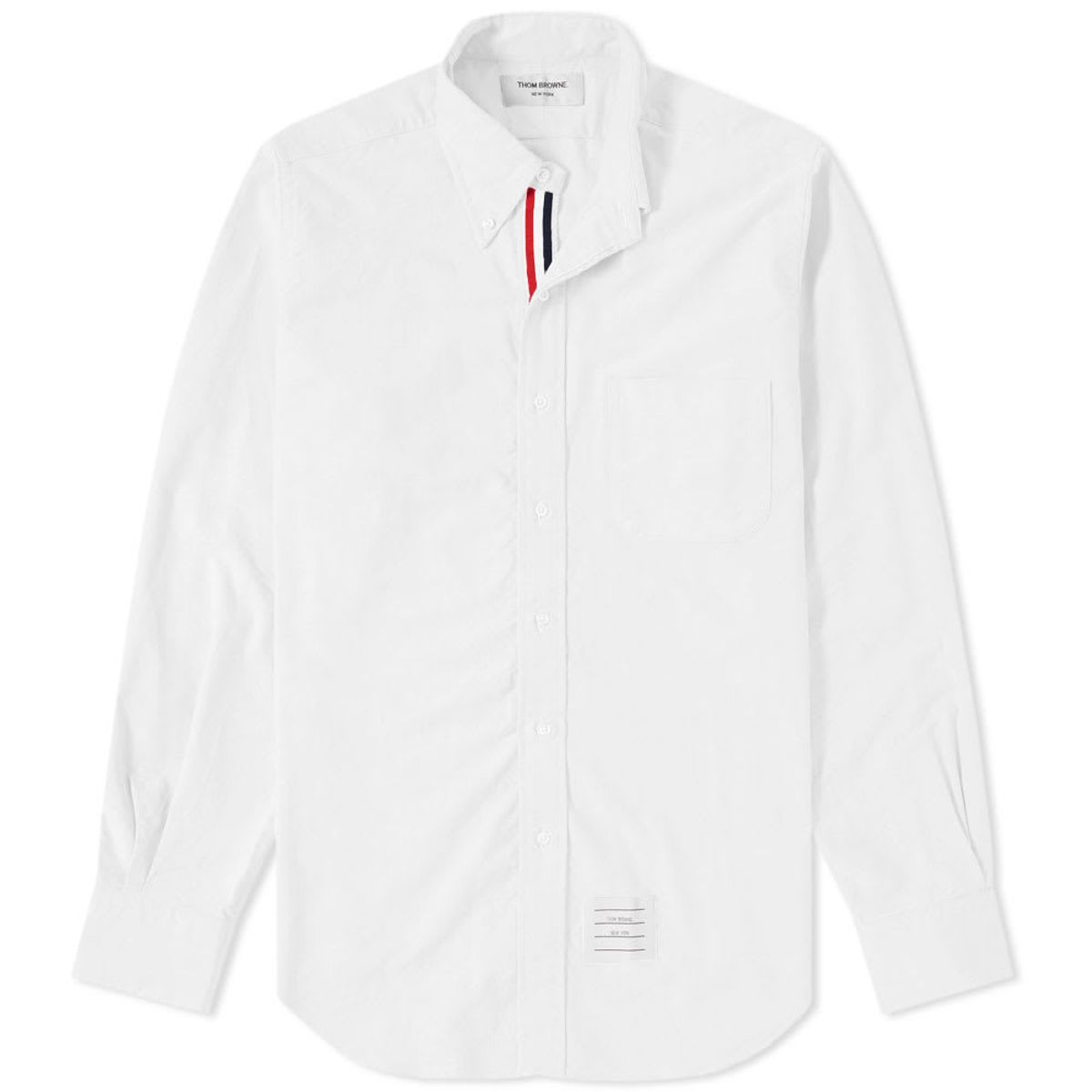 Thom Browne Grosgrain Cotton Oxford White Shirt