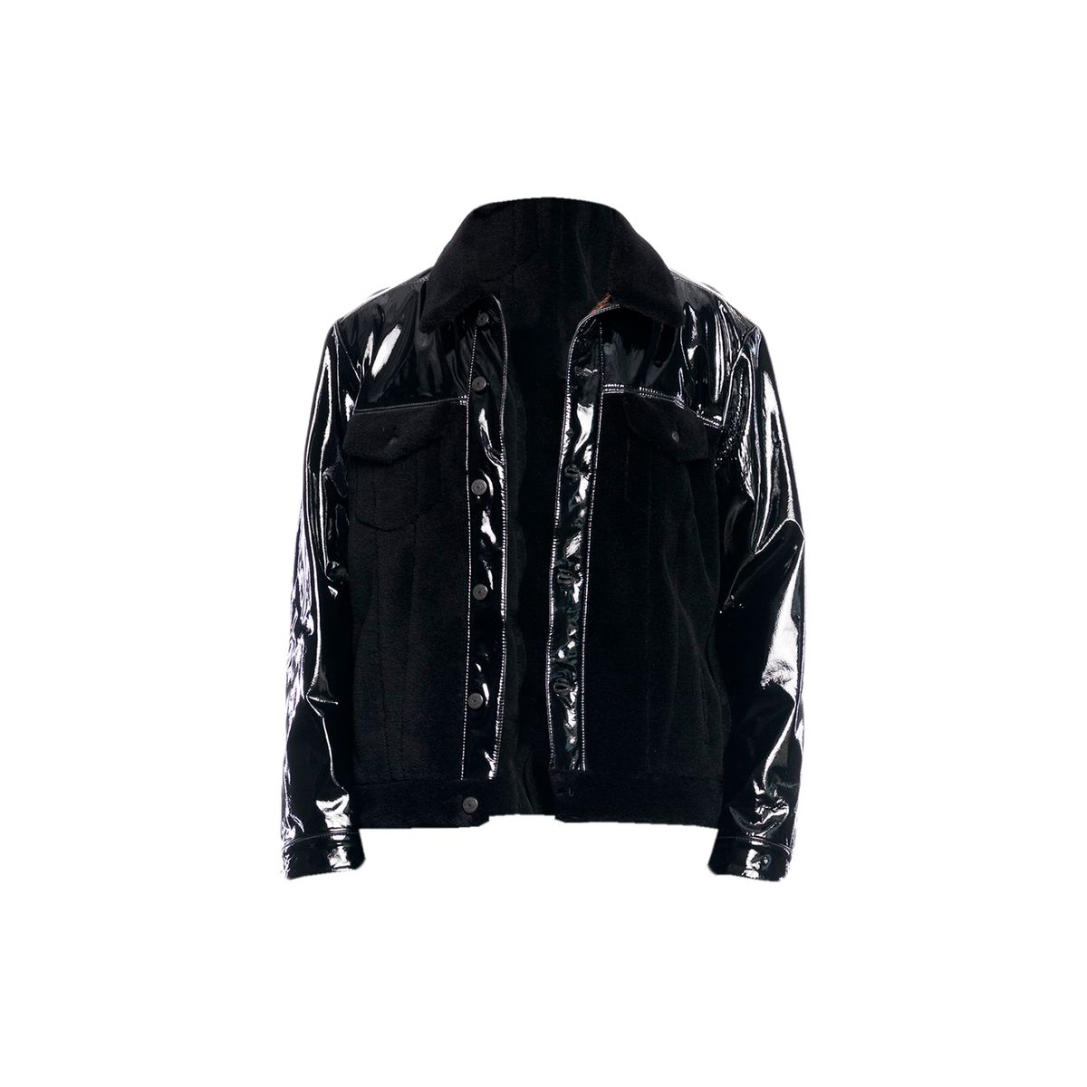 Keiser Clark Black Patent Short Hair Wool Trucker