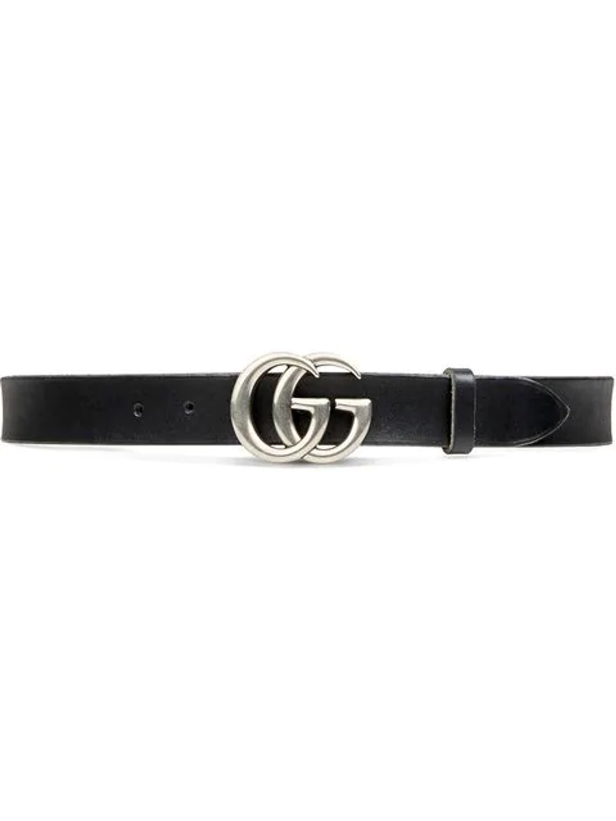 Gucci Leather Belt With Double G Buckle In Black