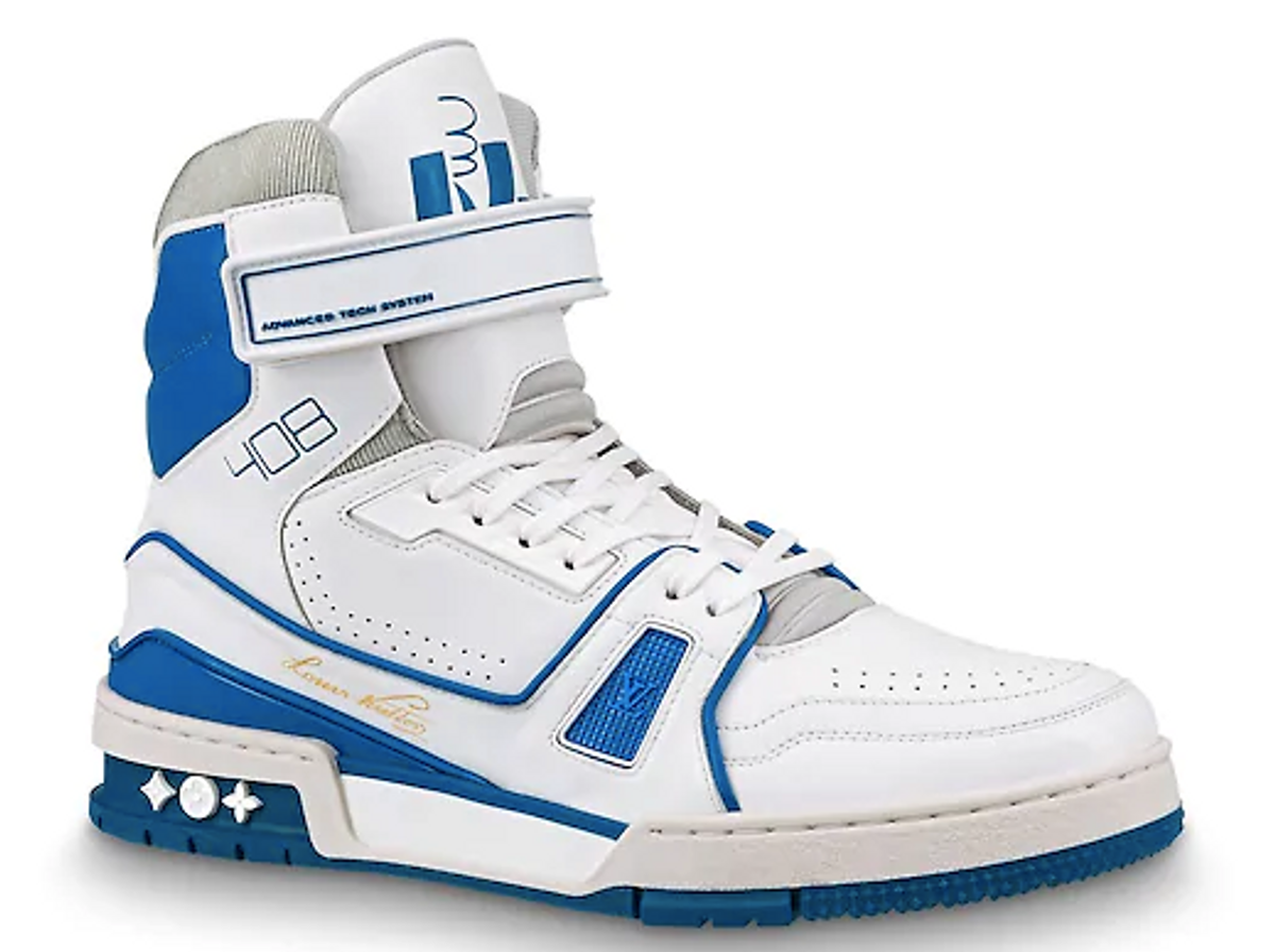 Louis Vuitton Lv High White Blue Trainer Sneaker Boots