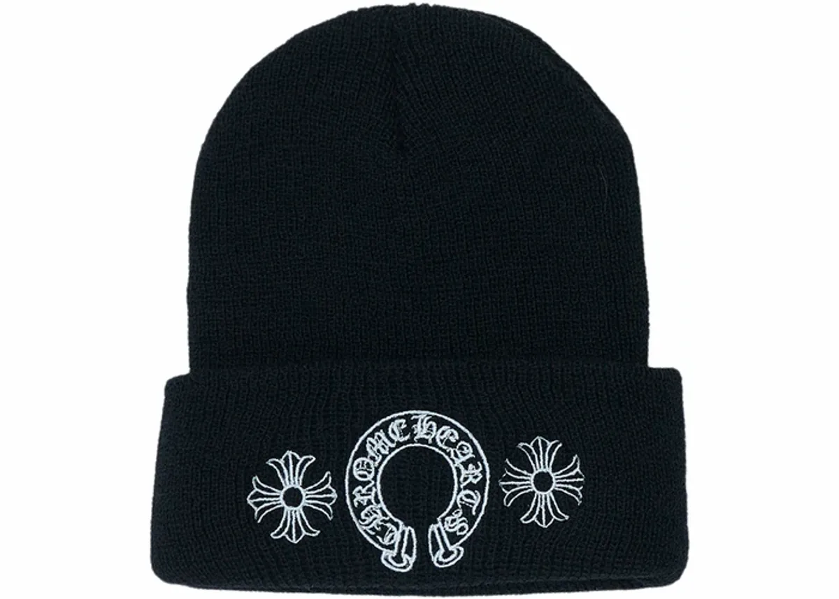 Chrome Hearts Horse Shoe Black Beanie Hat