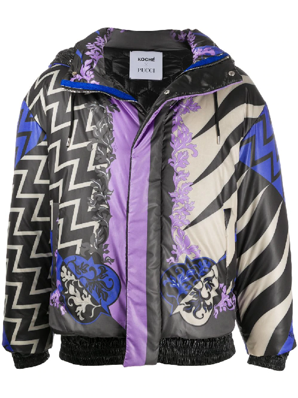 Emilio Pucci X Koché Lupa Padded Coat In Blue