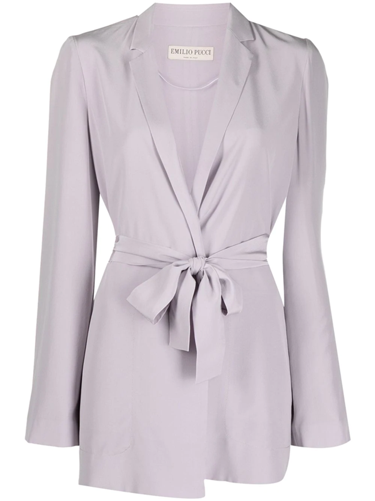 Emilio Pucci Tie-waist Silk Blazer In Purple