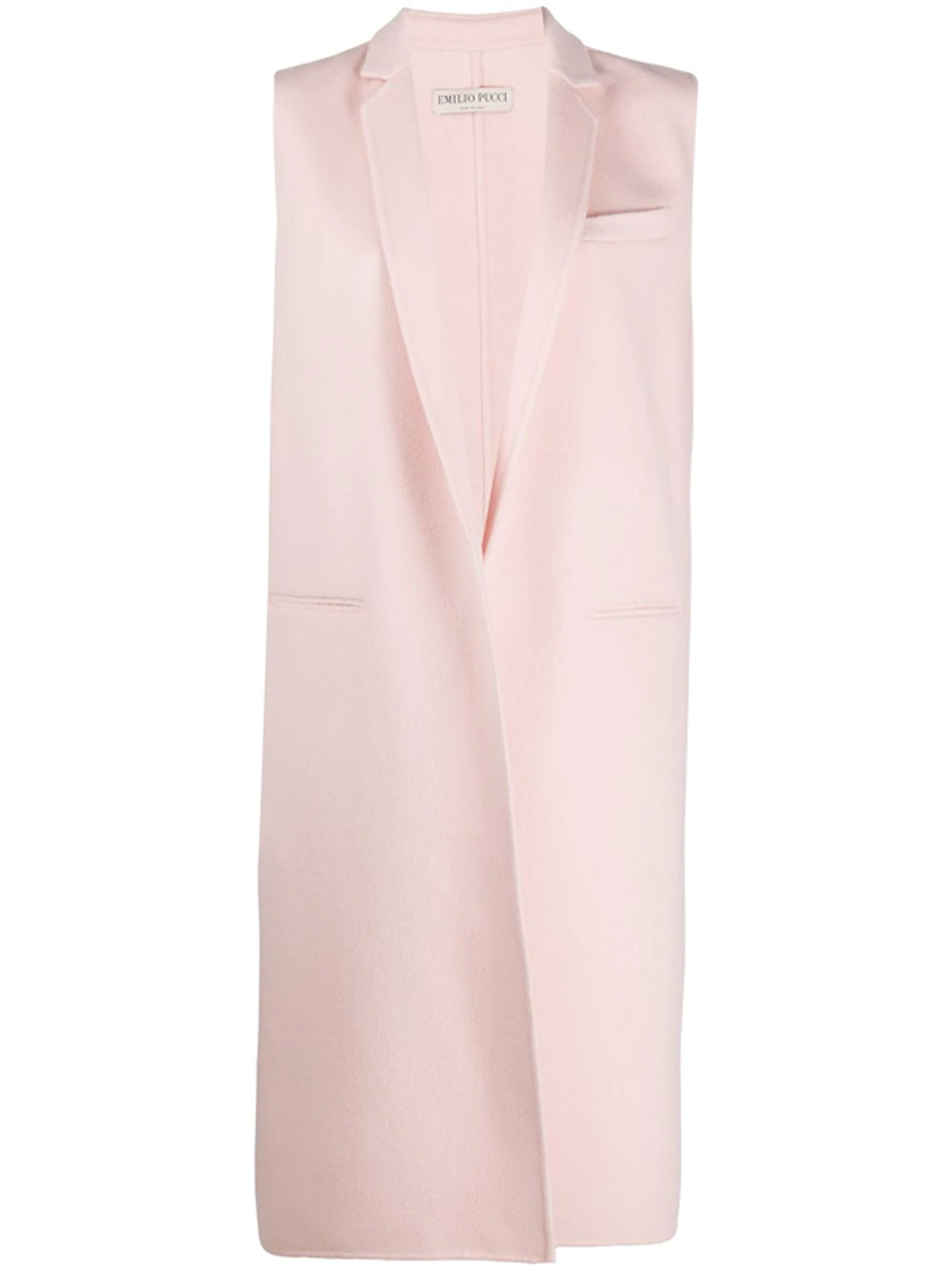 Emilio Pucci Sleeveless Virgin Wool Coat In Pink