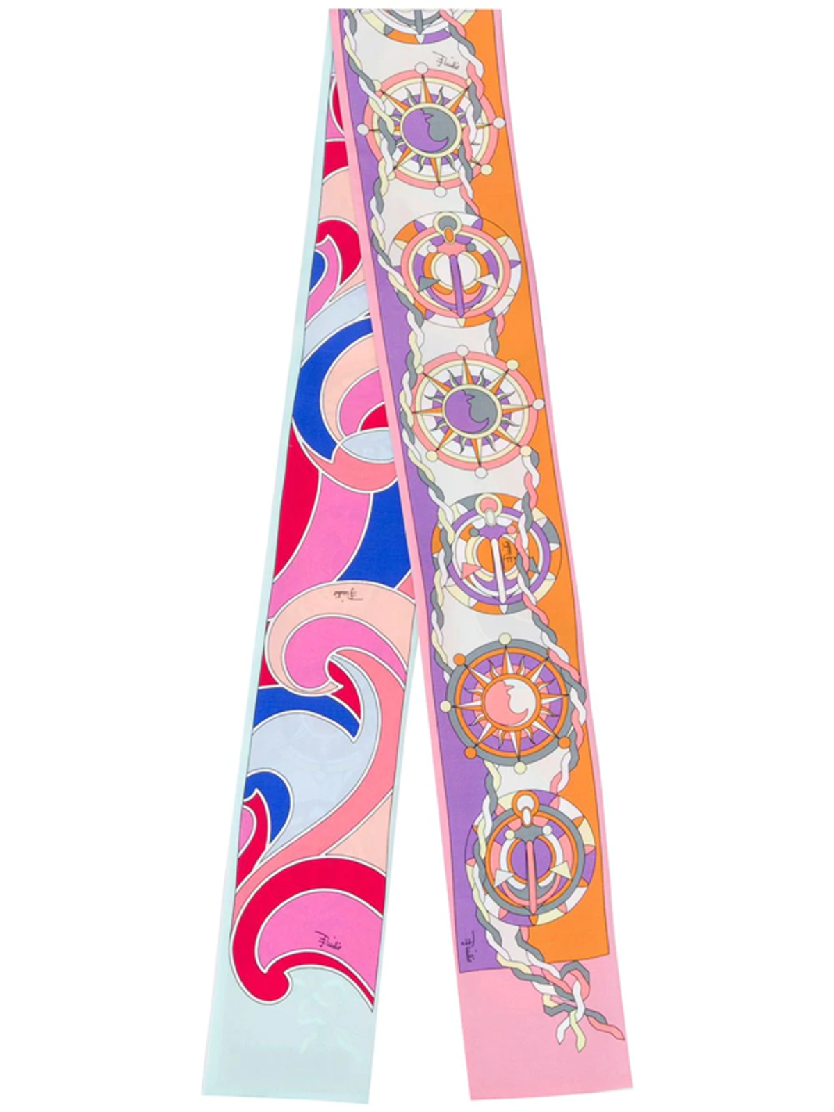Emilio Pucci Quirimbas Print Twilly Scarf In Blue